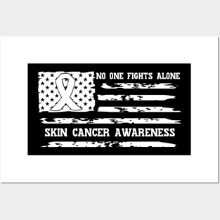 No One Fights Alone Skin Cancer Awareness Posters and Art